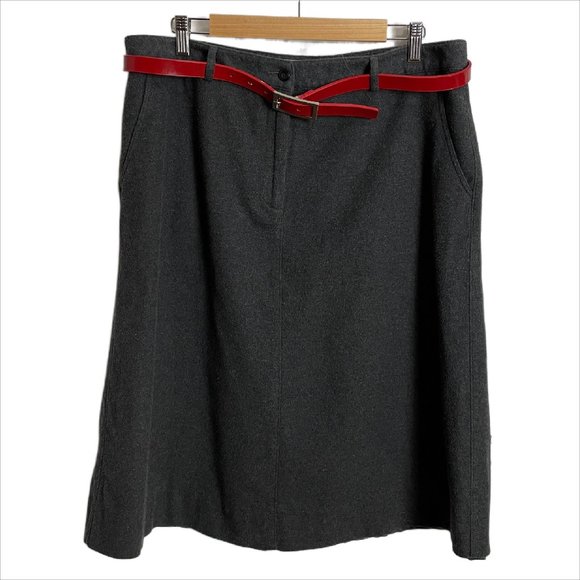 L.L. Bean gray flannel classic fit straight skirt - size 16 reg - Picture 1 of 8